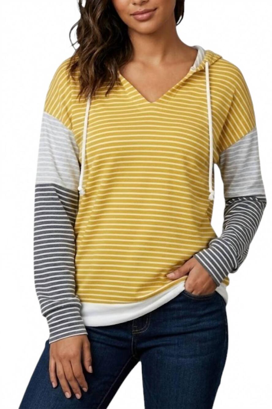 NEW T & C  APPAREL relaxed fit hoodie in gray & yellow